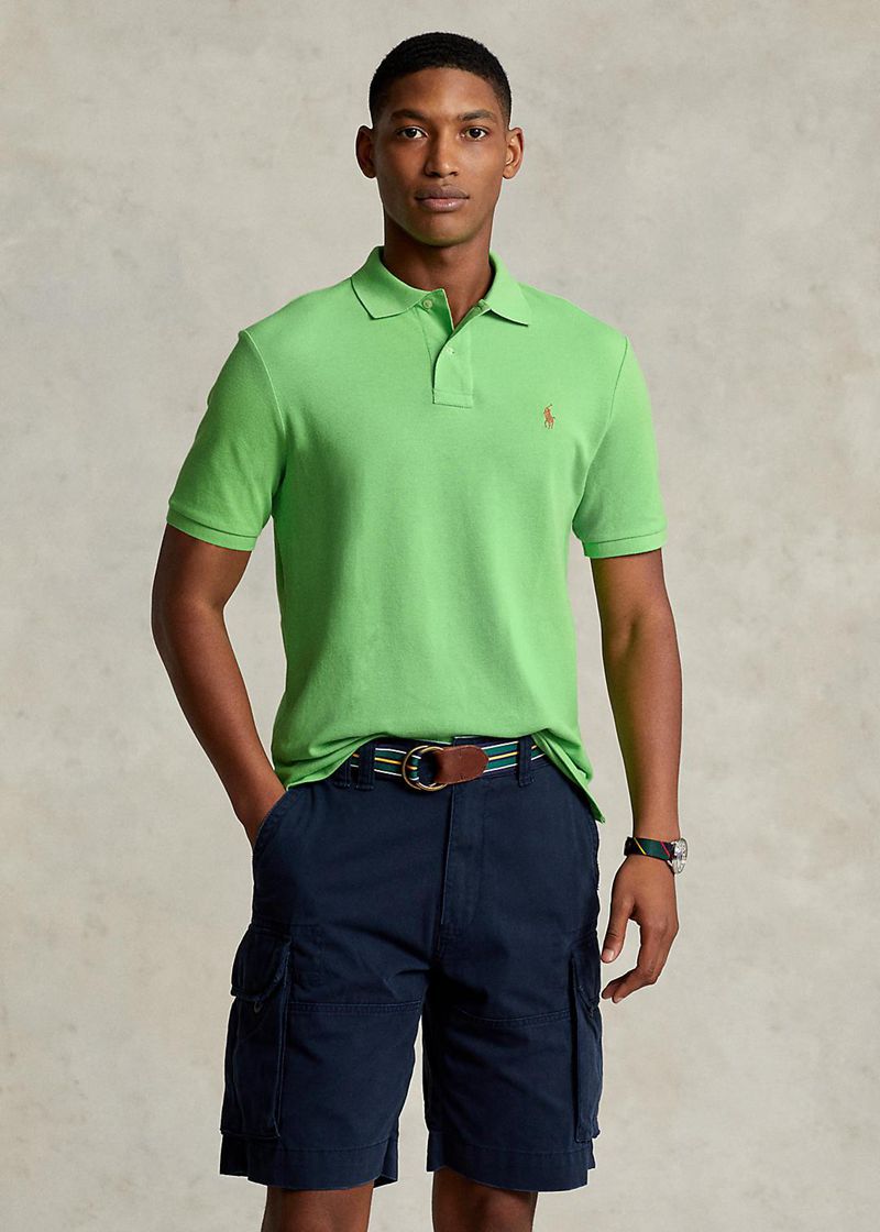 Polowka Polo Ralph Lauren Męska Zielone Custom Wąskie Fit Mesh 405726-RMK